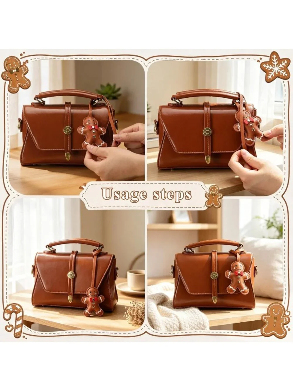 12 Pcs Stylish Leather Purse Charms - Unique Handbag Accessories for Fashion